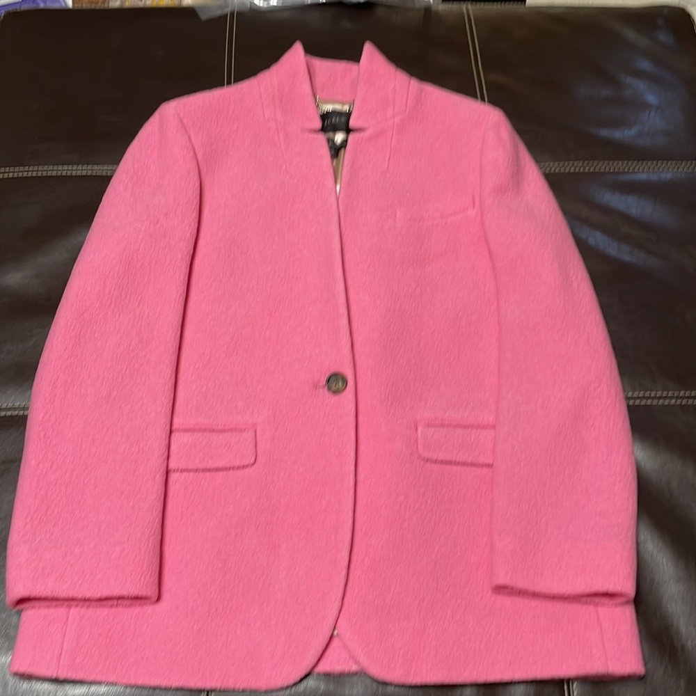 J Crew Leighton blazer-jacket in Italian boiled wool. Color: ROSY PINK - Picture 4 of 13